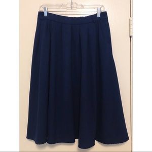 ModCloth Navy Blue A-Line Midi Skirt